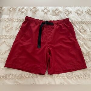 The North Face Red Athletic Shorts with Black Belt